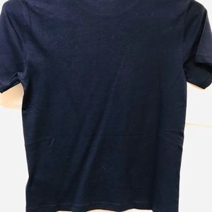 Navy Blue Cotton Jersey Crewneck Tee Shirt